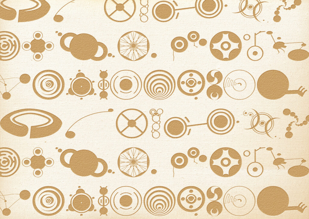 [Photoshop] Golden Font Circles Pattern